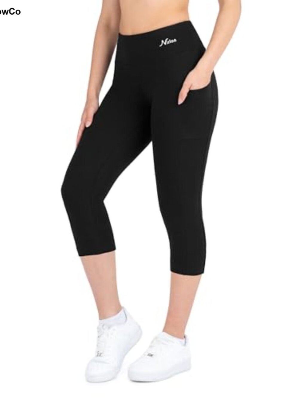 Cotton Capri Leggings with Pockets 3/4 Yoga Workout Crop